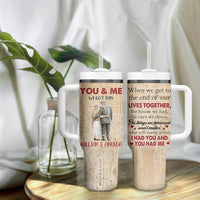 Personalized Anniversary Gift Tumbler With Handle Custome Name You And Me Forever Love