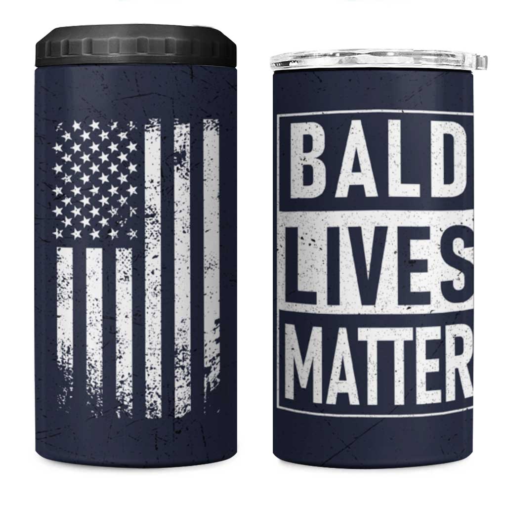Funny Dad Gifts 4 in 1 Can Cooler Tumbler Bald Lives Matter Gag Gift Rude Mug