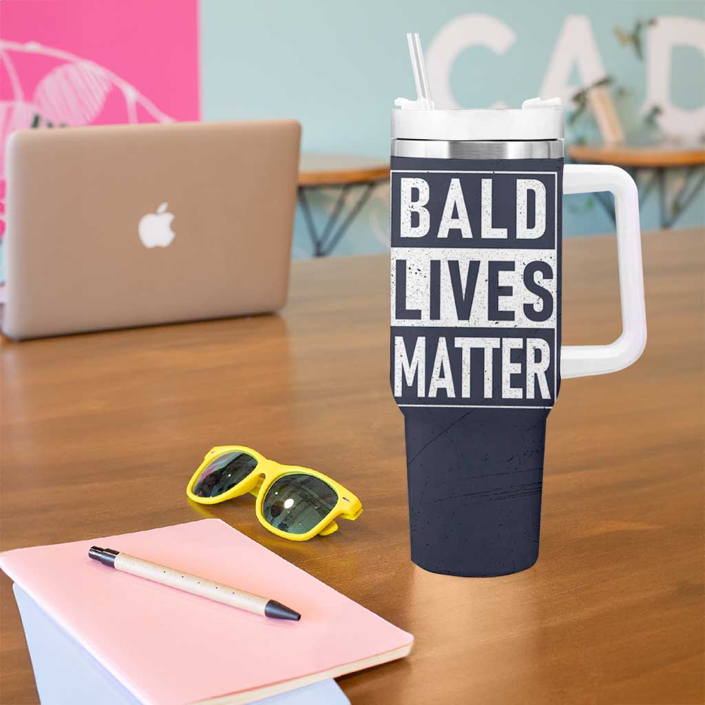 Funny Dad Gifts Tumbler With Handle Bald Lives Matter Gag Gift Rude Mug