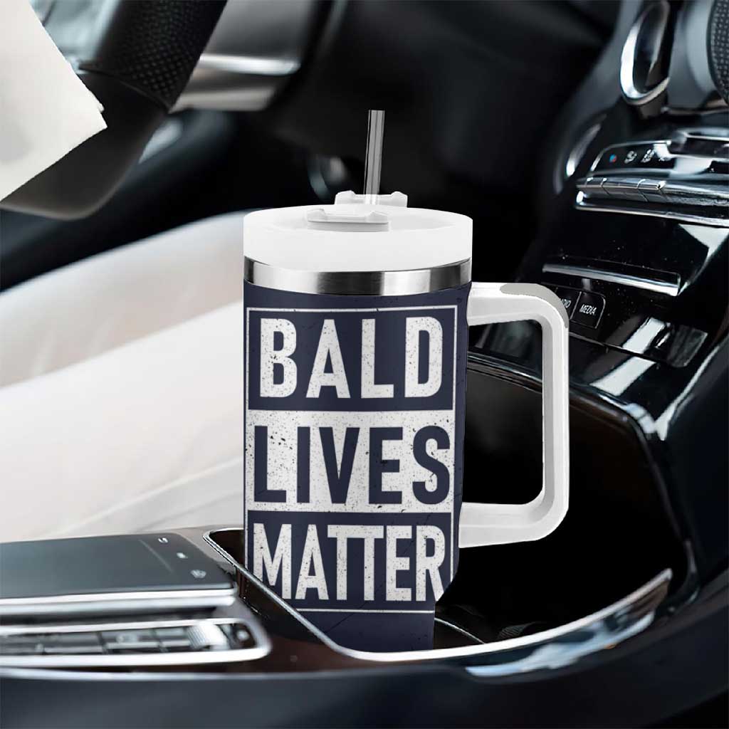 Funny Dad Gifts Tumbler With Handle Bald Lives Matter Gag Gift Rude Mug