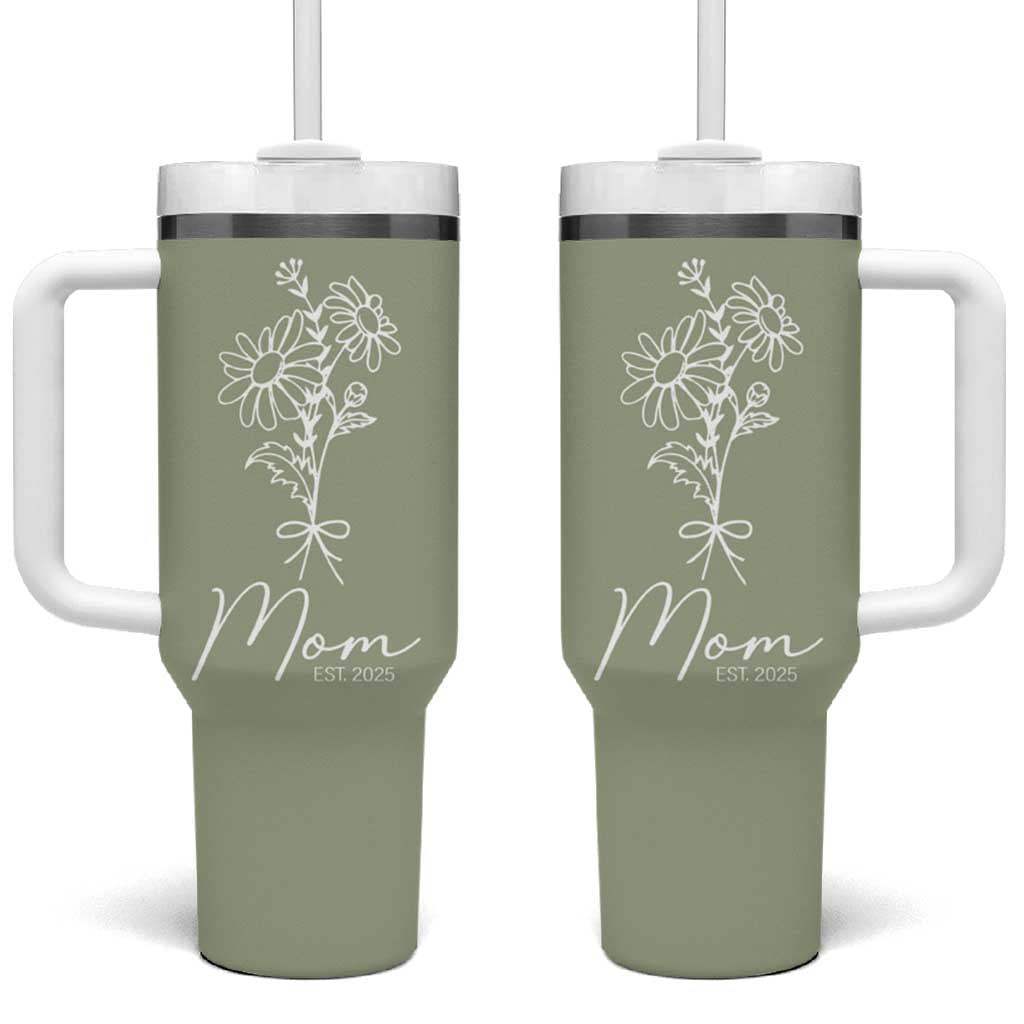 Mothers Day Gifts For New Mom 2025 Tumbler With Handle Flower First Time Mom Gift