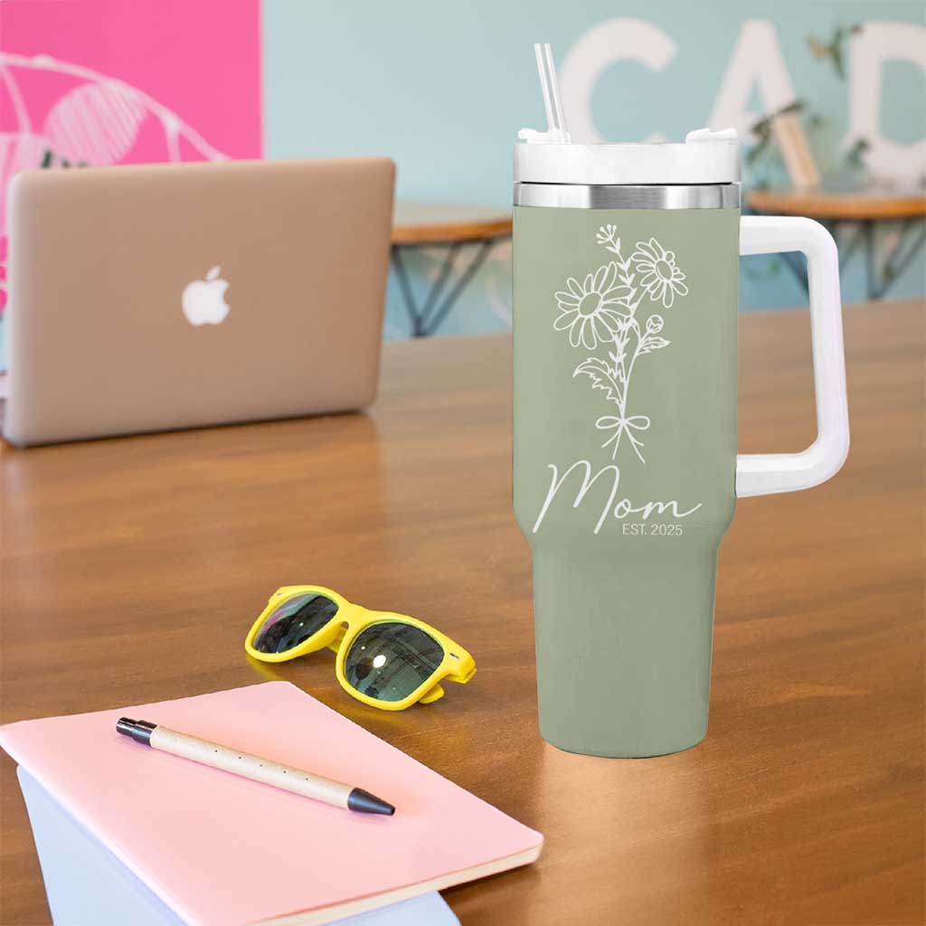 Mothers Day Gifts For New Mom 2025 Tumbler With Handle Flower First Time Mom Gift