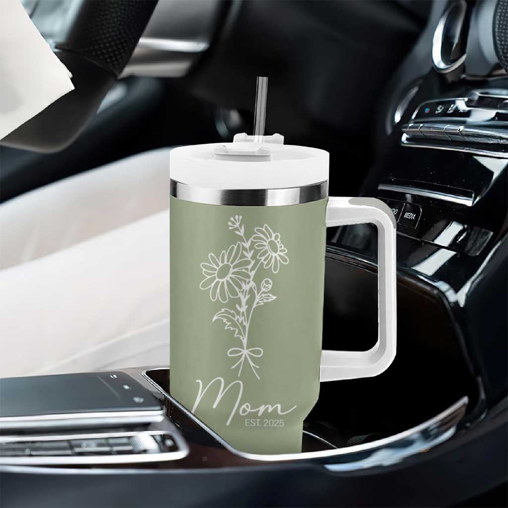 Mothers Day Gifts For New Mom 2025 Tumbler With Handle Flower First Time Mom Gift