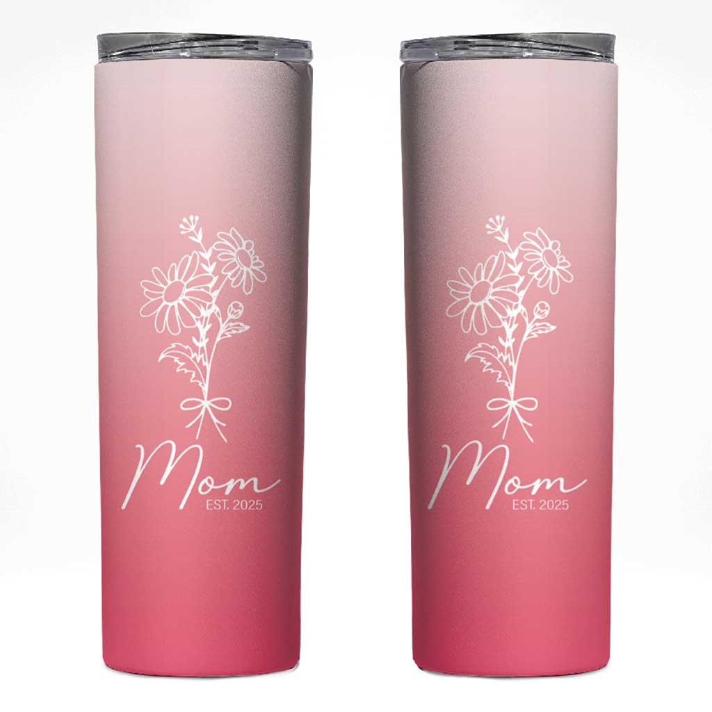 Mothers Day Gifts For New Mom 2025 Skinny Tumbler Flower First Time Mom Gift Pink