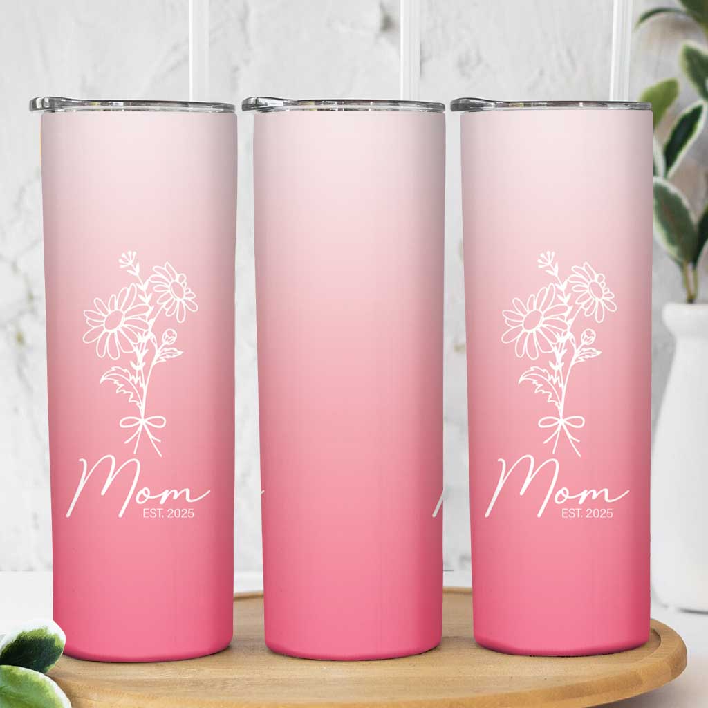 Mothers Day Gifts For New Mom 2025 Skinny Tumbler Flower First Time Mom Gift Pink