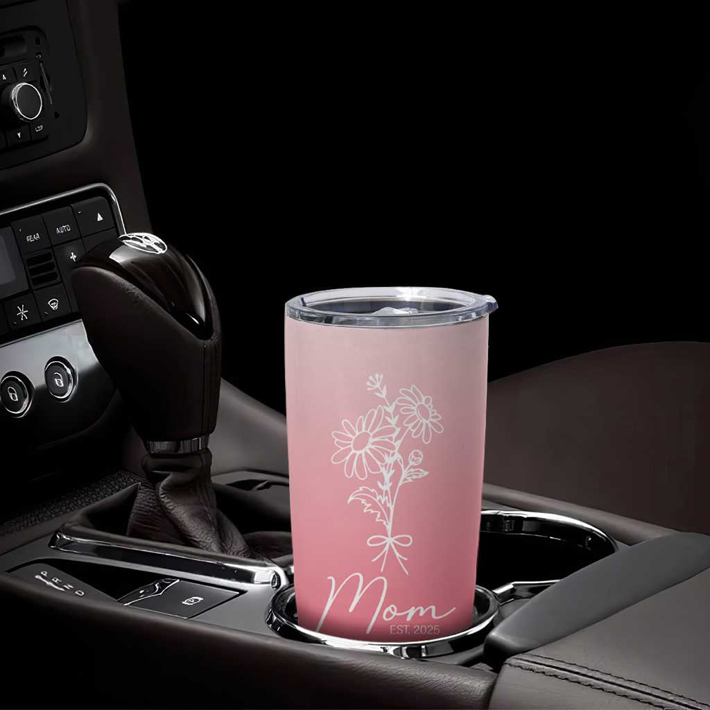 Mothers Day Gifts For New Mom 2025 Tumbler Cup Flower First Time Mom Gift Pink