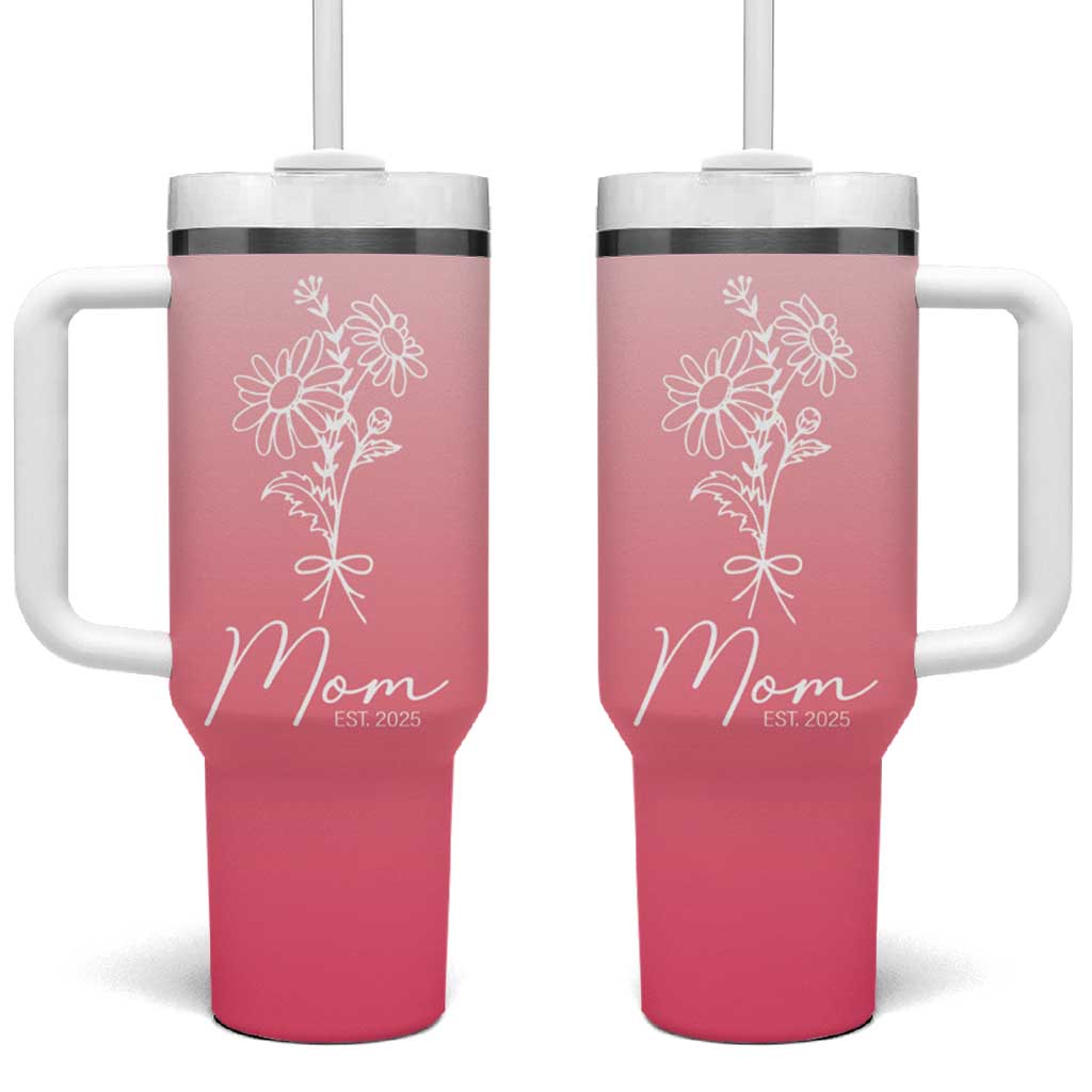 Mothers Day Gifts For New Mom 2025 Tumbler With Handle Flower First Time Mom Gift Pink