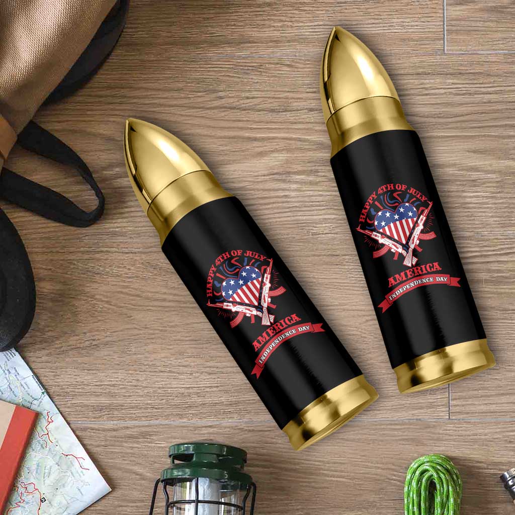 Happy 4th Of July Bullet Tumbler America Independence Day Memorial Day Patriotic Party USA Flag