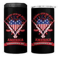 Happy 4th Of July 4 in 1 Can Cooler Tumbler America Independence Day Memorial Day Patriotic Party USA Flag