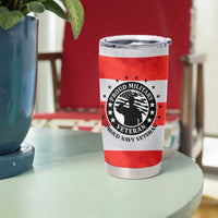Proud Navy Veteran Tumbler Cup American Flag Eagle Military Gifts