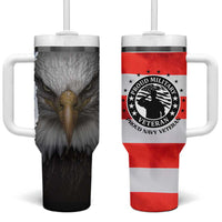Proud Navy Veteran Tumbler With Handle American Flag Eagle Military Gifts