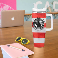 Proud Navy Veteran Tumbler With Handle American Flag Eagle Military Gifts
