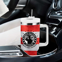 Proud Navy Veteran Tumbler With Handle American Flag Eagle Military Gifts