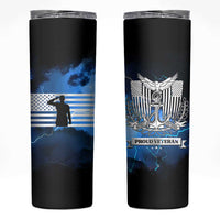 Proud Navy Veteran Skinny Tumbler Vintage American Flag