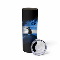 Proud Navy Veteran Skinny Tumbler Vintage American Flag