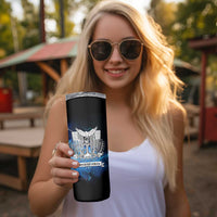 Proud Navy Veteran Skinny Tumbler Vintage American Flag