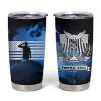 Proud Navy Veteran Tumbler Cup Vintage American Flag