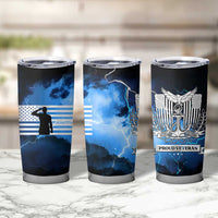 Proud Navy Veteran Tumbler Cup Vintage American Flag