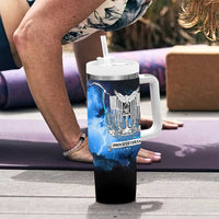 Proud Navy Veteran Tumbler With Handle Vintage American Flag
