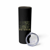 Veteran Skinny Tumbler Distressed Camouflage US Flag Veteran Army Military