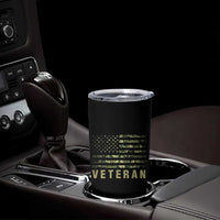 Veteran Tumbler Cup Distressed Camouflage US Flag Veteran Army Military