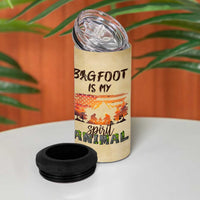 Bigfoot 4 in 1 Can Cooler Tumbler Sasquatch Lover Campfire Outdoor Camping Nature Gift