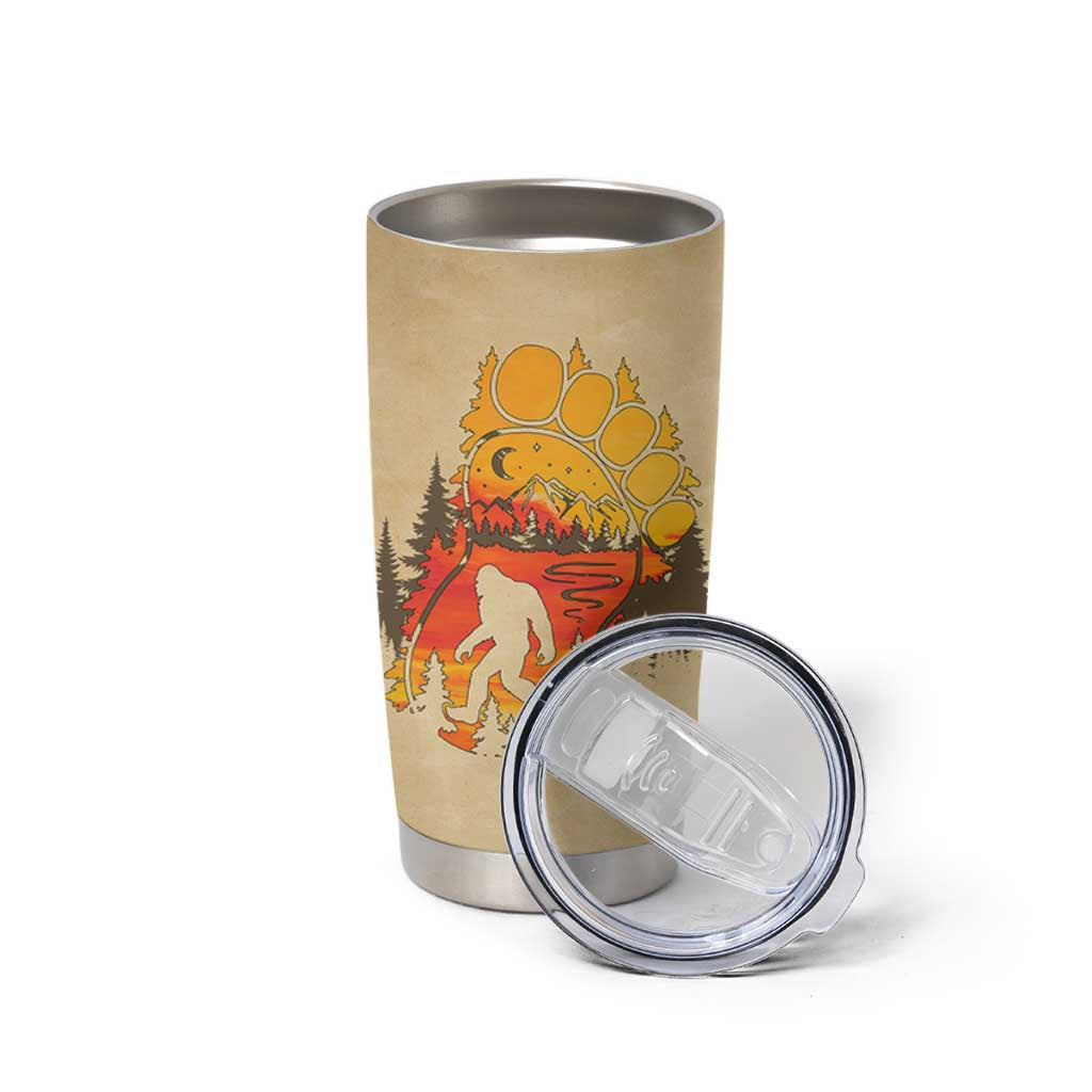 Bigfoot Tumbler Cup Sasquatch Lover Campfire Outdoor Camping Nature Gift