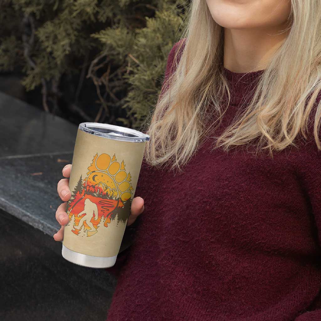Bigfoot Tumbler Cup Sasquatch Lover Campfire Outdoor Camping Nature Gift