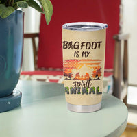 Bigfoot Tumbler Cup Sasquatch Lover Campfire Outdoor Camping Nature Gift