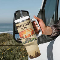 Bigfoot Tumbler With Handle Sasquatch Lover Campfire Outdoor Camping Nature Gift