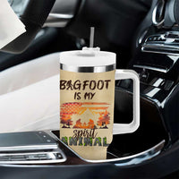 Bigfoot Tumbler With Handle Sasquatch Lover Campfire Outdoor Camping Nature Gift