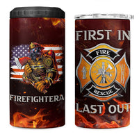 Firefighter Gifts For Men 4 in 1 Can Cooler Tumbler First In Last Out American Flag