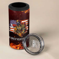 Firefighter Gifts For Men 4 in 1 Can Cooler Tumbler First In Last Out American Flag
