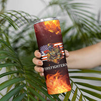 Firefighter Gifts For Men Skinny Tumbler First In Last Out American Flag