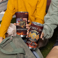 Firefighter Gifts For Men Tumbler Cup First In Last Out American Flag