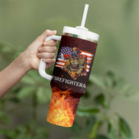 Firefighter Gifts For Men Tumbler With Handle First In Last Out American Flag