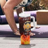 Firefighter Gifts For Men Tumbler With Handle First In Last Out American Flag