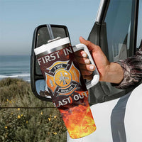 Firefighter Gifts For Men Tumbler With Handle First In Last Out American Flag