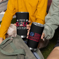 Dog Lover Gag Gifts Tumbler Cup I Prefer Dogs Over People American Flag