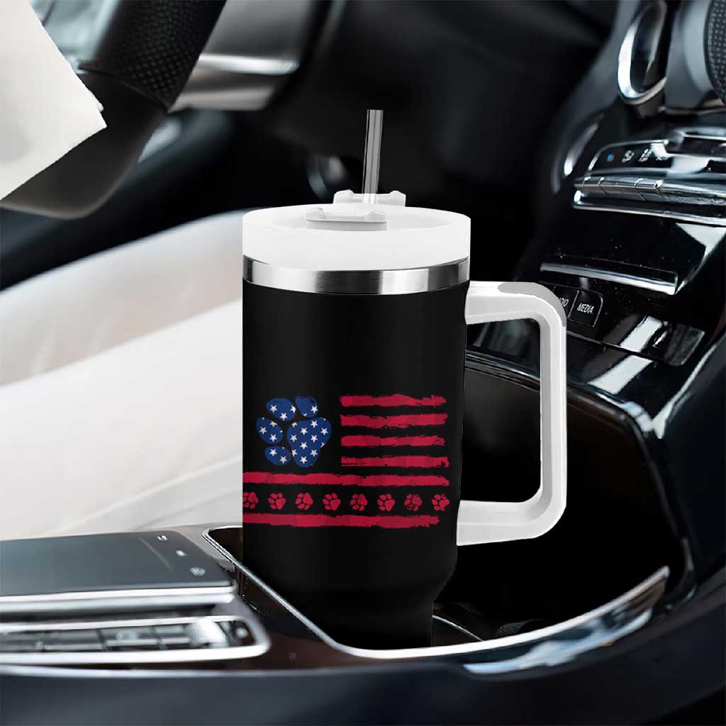 Dog Lover Gag Gifts Tumbler With Handle I Prefer Dogs Over People American Flag