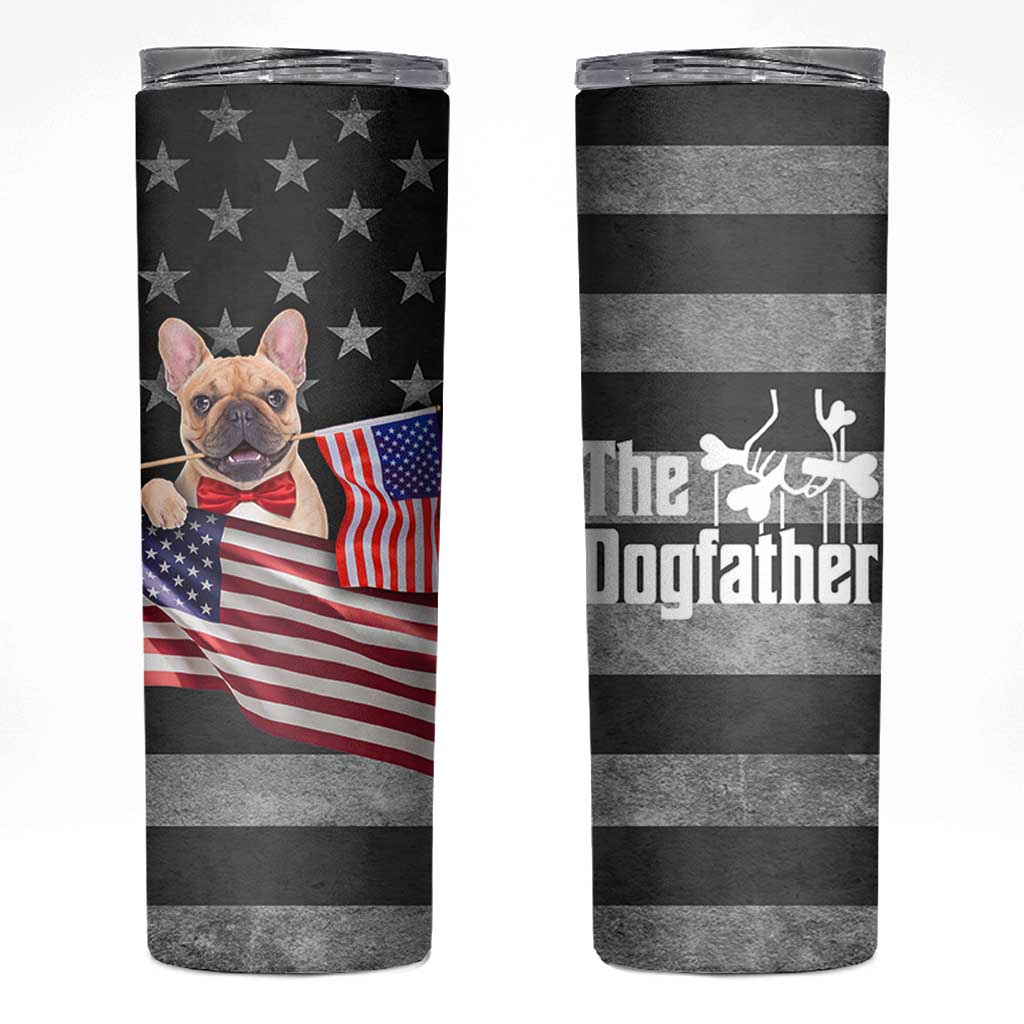 The Dogfather Skinny Tumbler English Bulldog Dog Father Dad Owner Funny Cute Pup Doggo