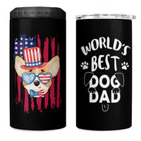 Dog Dad Gifts 4 in 1 Can Cooler Tumbler Funny Cute Pup Doggo American Flag