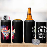 Dog Dad Gifts 4 in 1 Can Cooler Tumbler Funny Cute Pup Doggo American Flag