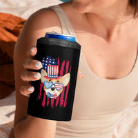 Dog Dad Gifts 4 in 1 Can Cooler Tumbler Funny Cute Pup Doggo American Flag