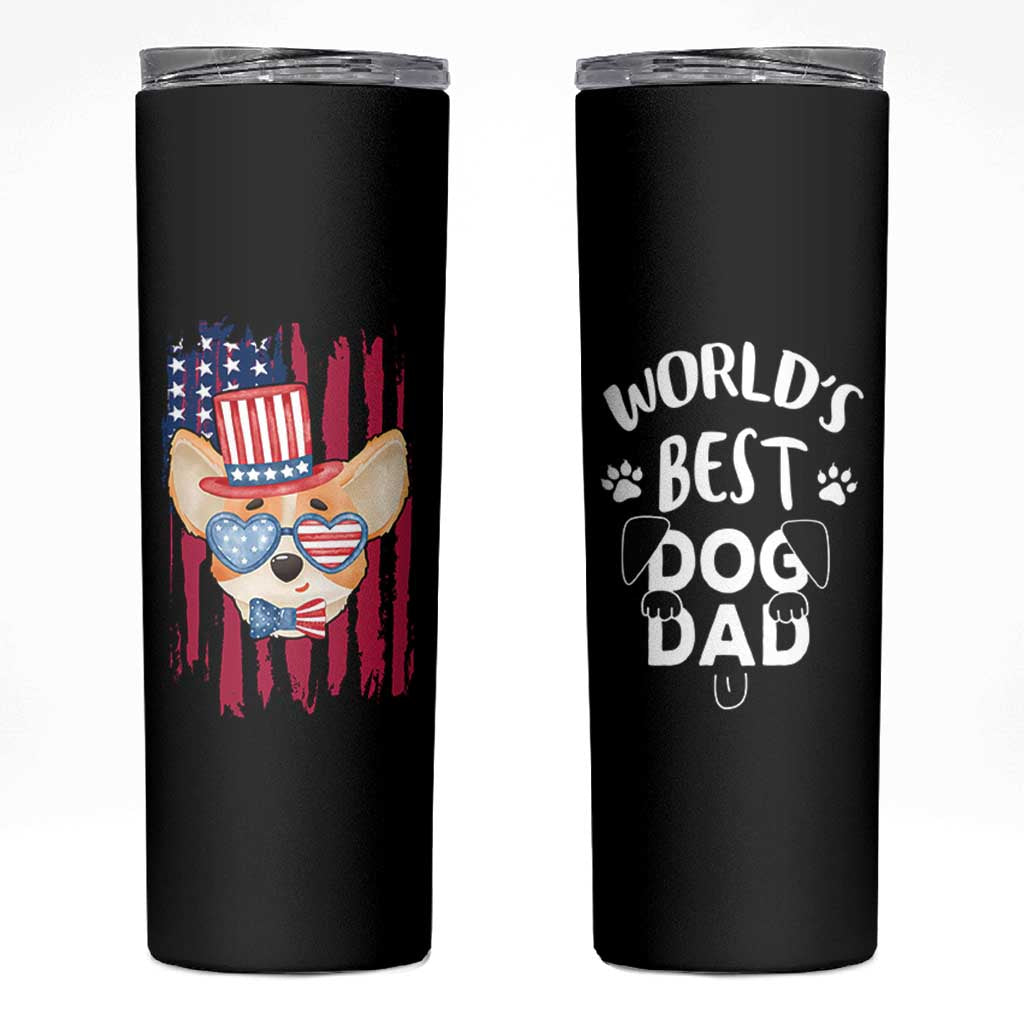 Dog Dad Gifts Skinny Tumbler Funny Cute Pup Doggo American Flag