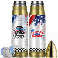 Little Miss America Bullet Tumbler Baby Girl 4th of July Checkered