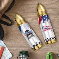 Little Miss America Bullet Tumbler Baby Girl 4th of July Checkered