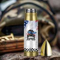 Little Miss America Bullet Tumbler Baby Girl 4th of July Checkered