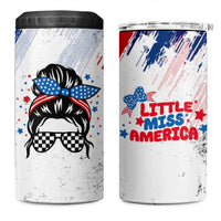 Little Miss America 4 in 1 Can Cooler Tumbler Baby Girl 4th of July Checkered