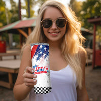 Little Miss America Skinny Tumbler Baby Girl 4th of July Checkered